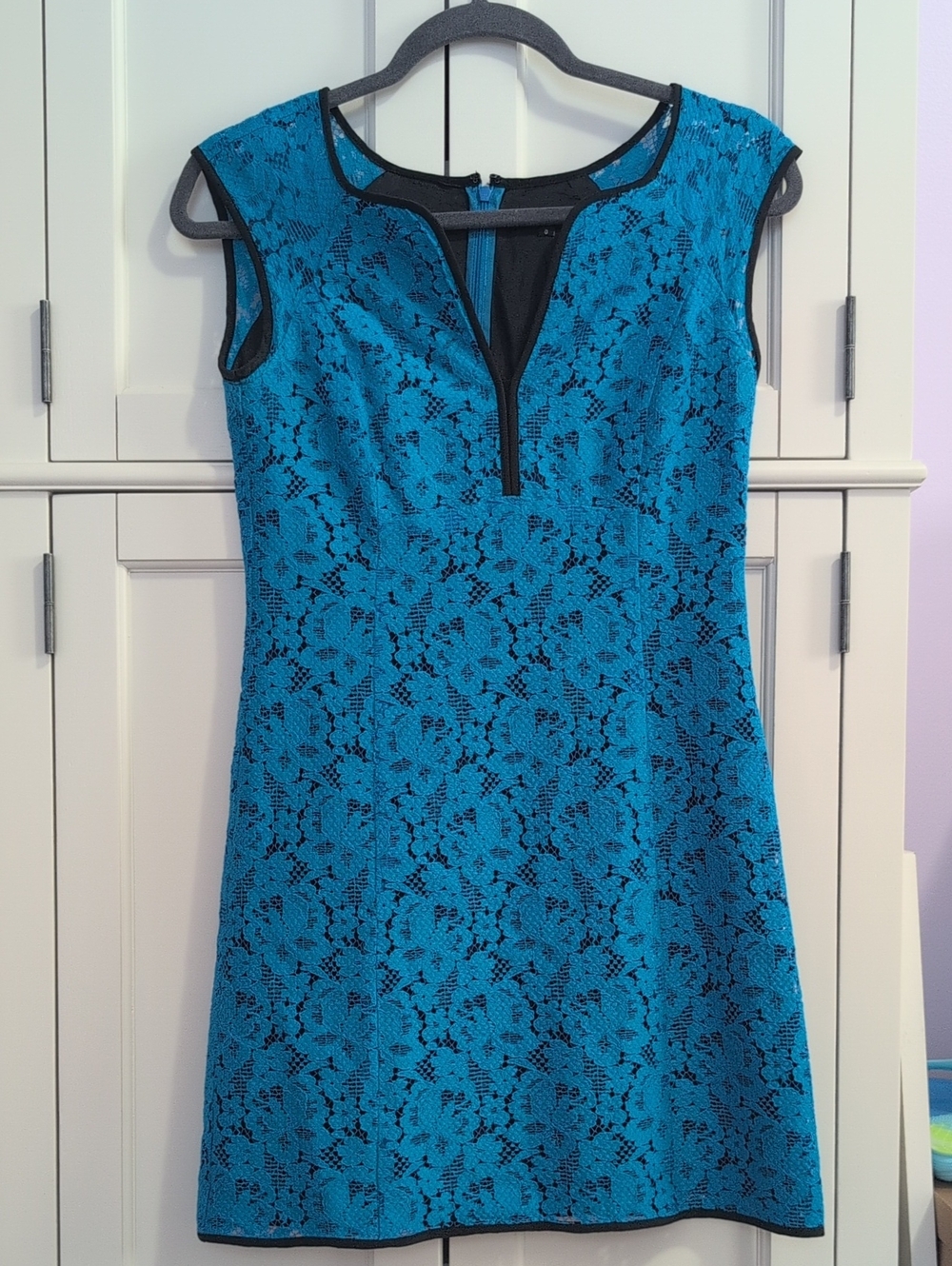 Turquoise Lace Sheath Dress
